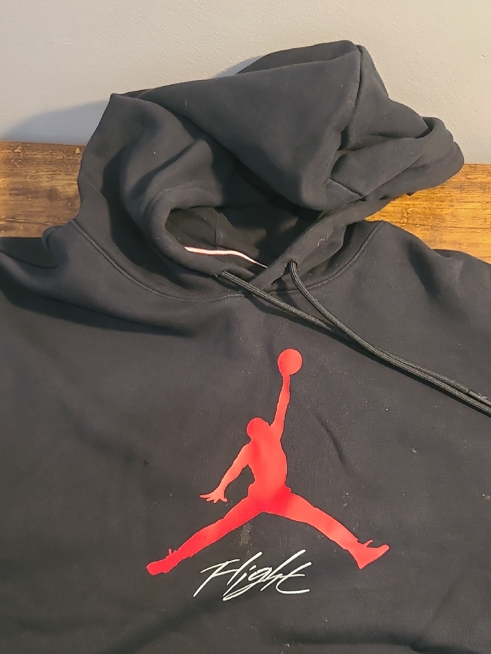 Nike Black Hoodie with Red Jumpman Flight Graphic